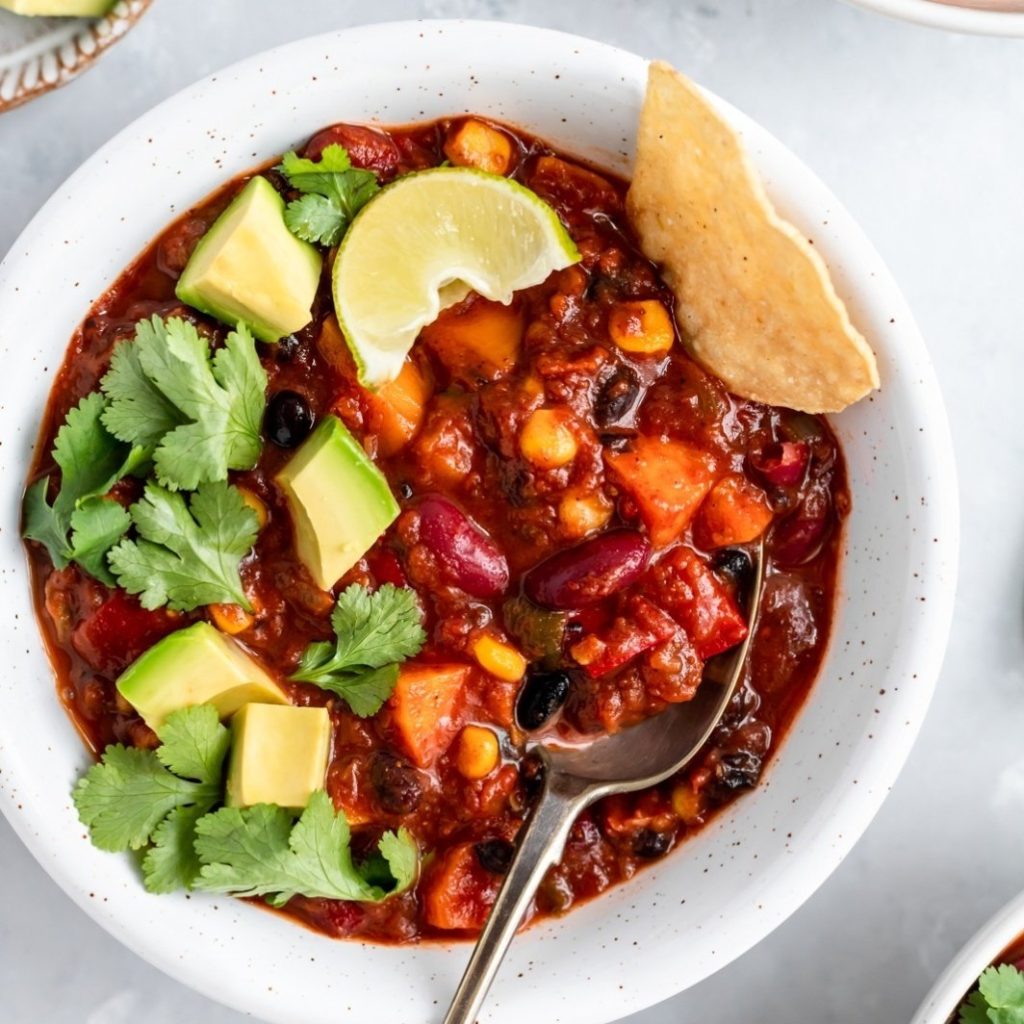 bowl of vegetarian chili