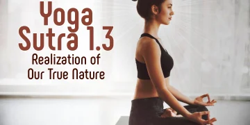 woman practicing Yoga Sutra 1.3