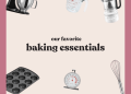 collage of baking essentials