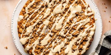 zucchini coffee cake on a plate