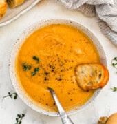 Butternut Squash Cheddar Soup (Slow Cooker or Stovetop)