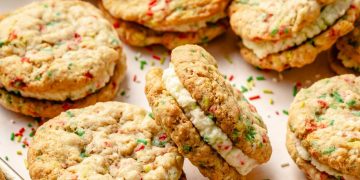 christmas oatmeal cream pies on a table